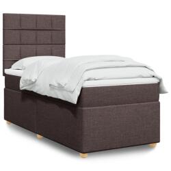 vidaXL sötétbarna szövet rugós ágy matraccal 100 x 200 cm (3293494)
