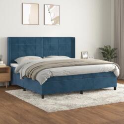 vidaXL sötétkék bársony rugós ágy matraccal 200x200 cm (3132703)