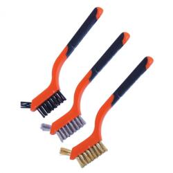SP Tools Drótkefe készlet 180 mm 3 db-os acél + réz + műanyag - SP Tools (SP30890)