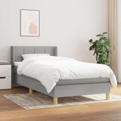 vidaXL világosszürke szövet rugós ágy matraccal 80 x 200 cm (3130225)