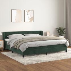 vidaXL sötétzöld bársony rugós ágy matraccal 200x200 cm (3127514)