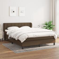 vidaXL sötétbarna szövet rugós ágy matraccal 140 x 190 cm (3126240)