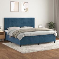 vidaXL sötétkék bársony rugós ágy matraccal 200x200 cm (3143047)