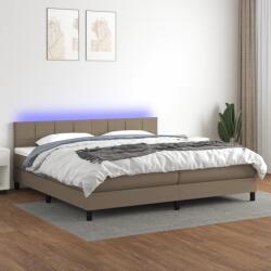 vidaXL tópszínű szövet rugós és LED-es ágy matraccal 200 x 200 cm (3133185)