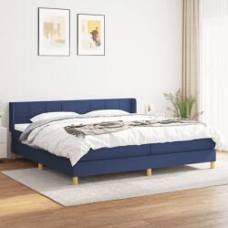 vidaXL kék szövet rugós ágy matraccal 200 x 200 cm (3130303)