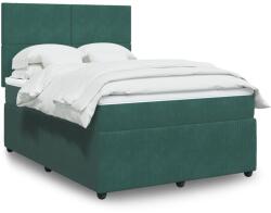 vidaXL sötétzöld bársony rugós ágy matraccal 160x200 cm (3292379)