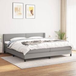 vidaXL világosszürke szövet rugós ágy matraccal 200 x 200 cm (3129657)