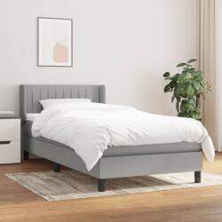 vidaXL világosszürke szövet rugós ágy matraccal 90 x 200 cm (3129841)