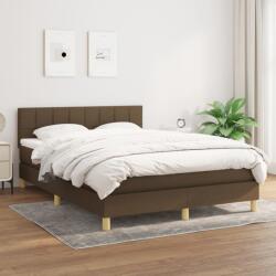 vidaXL sötétbarna szövet rugós ágy matraccal 140 x 190 cm (3140612)