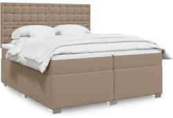 vidaXL cappuccino színű műbőr rugós ágy matraccal 200 x 200 cm (3290739) - vidaxl