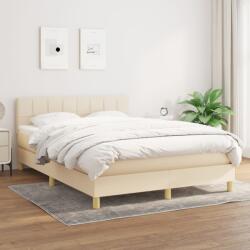 vidaXL krémszínű szövet rugós ágy matraccal 140 x 190 cm (3140614)