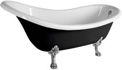 POLYSAN Brixton térben álló kád 174x83 cm ovális fehér-fekete-kétszínű 94827