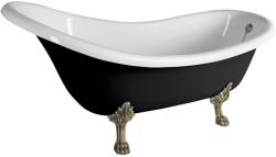 POLYSAN Brixton térben álló kád 174x83 cm ovális fehér-fekete-kétszínű 94867 (94867)