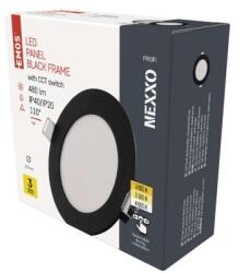 EMOS LED süllyesztett lámpatest NEXXO, kerek, fekete, 7W, CCT (ZD1323) (ZD1323)