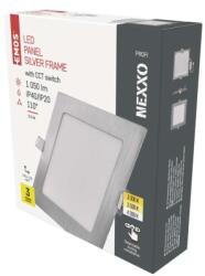 EMOS LED süllyesztett lámpatest NEXXO, négyzet, ezüst, 12W, CCT (ZD2233) (ZD2233)