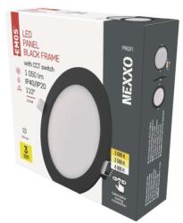 EMOS LED süllyesztett lámpatest NEXXO, kerek, fekete, 12W, CCT (ZD1333) (ZD1333)