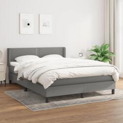 vidaXL sötétszürke szövet rugós ágy matraccal 140 x 190 cm (3129626)