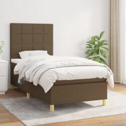 vidaXL sötétbarna szövet rugós ágy matraccal 100 x 200 cm (3142316)