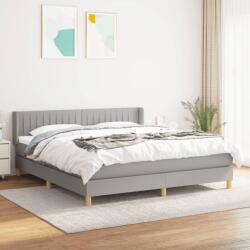 vidaXL világosszürke szövet rugós ágy matraccal 160 x 200 cm (3130441)