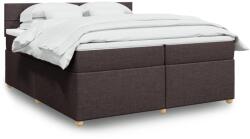 vidaXL sötétbarna szövet rugós ágy matraccal 200 x 200 cm (3289090)