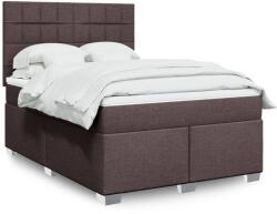 vidaXL sötétbarna szövet rugós ágy matraccal 140 x 200 cm (3290514)