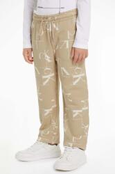 Calvin Klein gyerek pamut melegítőnadrág TERRY JOGGER bézs, mintás, IB0IB02124 - bézs 164