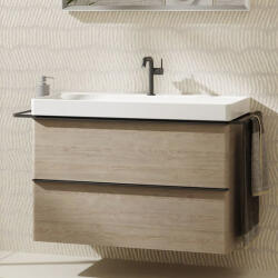 Hansgrohe Xelu Q Mosdószekrény mosdóhoz 980/475 két fiókkal, matt fekete fogantyú/természetes tölgy 54033670 (54033670)
