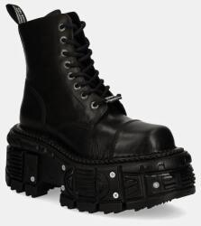 New Rock bőr bakancs CRUST NEGRO IMPERFECT TANK NEGRO TORNILLOS fekete, lapos talpú, M-TANK083-C1 - fekete Női 40