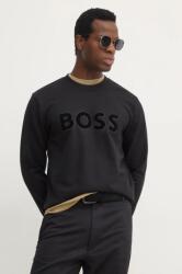 HUGO BOSS pamut melegítőfelső fekete, férfi, nyomott mintás, 50524360 - fekete M
