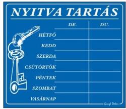 Gungl dekor Piktogram Nyitva tartás /számokkal/ 7 napos kék (010/ 1K) - nyomtassingyen