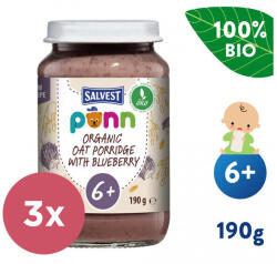 Salvest 3x SALVEST Põnn BIO Áfonya zabpehellyel 190 g