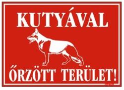 Gungl dekor Piktogram Kutyával őrzött terület! piros (024 / 1) - nyomtassingyen