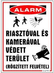 Gungl dekor Piktogram Riasztóval és kamerával védett terület fehér (024/ 3) - nyomtassingyen