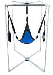 Mr Sling Pack Kit Sling - kék-fekete háromszög szövet vibrátor tartóval - szexvital