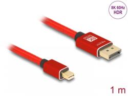 Delock Cablu mini Displayport la Displayport 8K60Hz/4K240Hz 1m Rosu, Delock 81094 (81094)