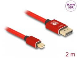 Delock Cablu mini Displayport la Displayport 8K60Hz/4K240Hz 2m Rosu, Delock 81095 (81095)