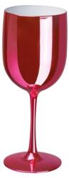 Pohár műanyag boros, talpas, 460ml fényes pink