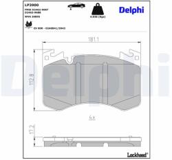 DELPHI fékbetétkészlet, tárcsafék DELPHI LP3900 (LP3900)