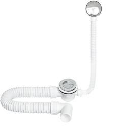 TEXO kádszifon - KRÓM - Klikk - klakk leeresztővel - flexibilis csővel - Ø 5/4" x 0, 5 m x Ø 40 mm (S11450) - globalvivamarket