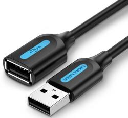 Vention USB-A 2.0/M -> USB-A 2.0/F (hosszabbító, PVC fekete) , 1, 5m, kábel (CBIBG) - digital24