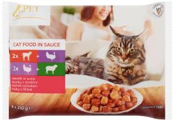 Tesco Pet Specialist teljes értékű állateledel felnőtt macskák számára kétféle ízesítésben 4 x 100 g
