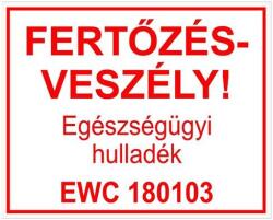 Gungl dekor Piktogram Fertőzésveszély Egészségügyi hulladék EWC 180103 fehér - tonerpiac
