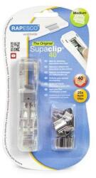 Rapesco Kapocsadagoló, ezüst kapcsokkal, RAPESCO, "Supaclip 40", átlátszó (RC4025SS)