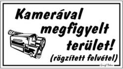 Gungl dekor Piktogram Kamerával megfigyelt terület! fehér (000/ 210F) - tonerpiac