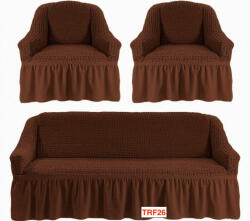 DELFIN Huse Elastice Pt Canapea si 2 Fotolii Creponate Cod TRF26