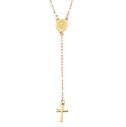 HARAHU Colier Classical Cross - Aurie / Albă KP29911