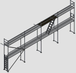 MJ Gerüst Homlokzati állvány szett 76, 8 m2 fém pallóval (6, 4 m x 12 m) (allvanyszett76fem)