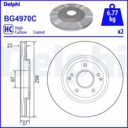 DELPHI Disc frana DELPHI BG4970C (BG4970C) - automobilus