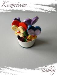 kezmuves-hobby. hu Árvácska - Quilling Cserepes kisvirágok