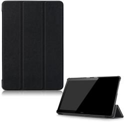 Gigapack Tok álló, bőr hatású (FLIP, oldalra nyíló, TRIFOLD asztali tartó funkció) FEKETE Huawei Mediapad T5 10 LTE, Huawei Mediapad T5 10 WIFI (GP-81095)